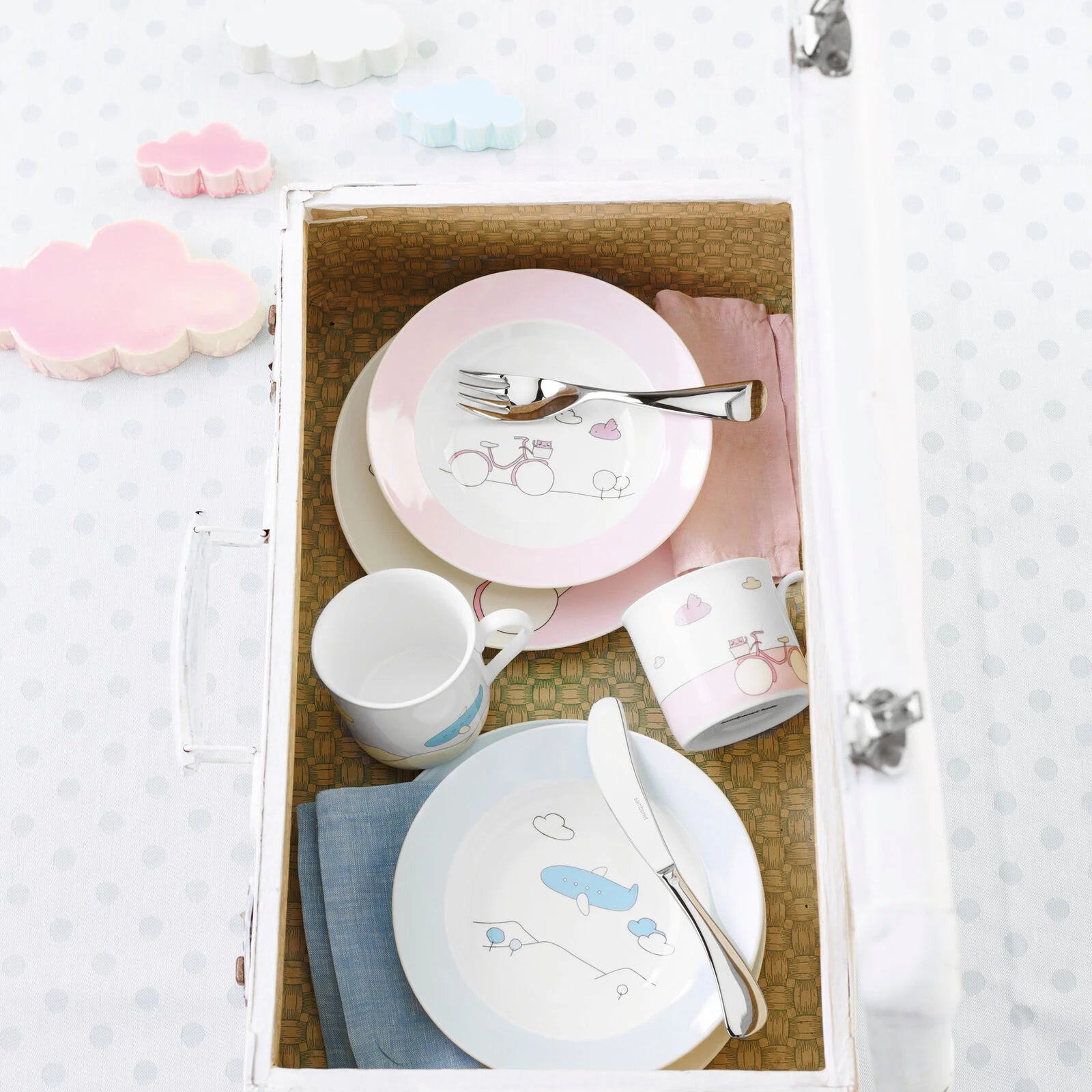 Kids mix Set tavola bambino 4 posate in acciaio inox