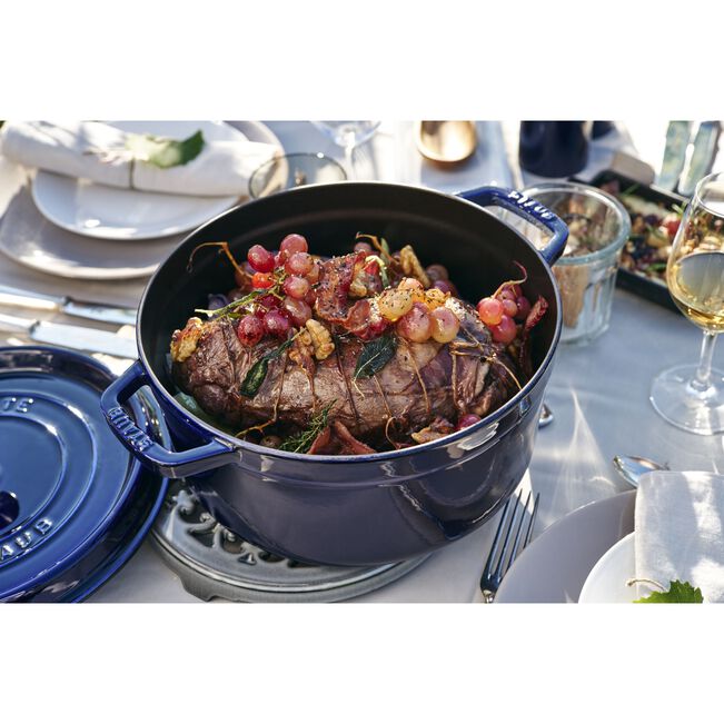 Cocotte rotonda - 24 cm, blu scuro
