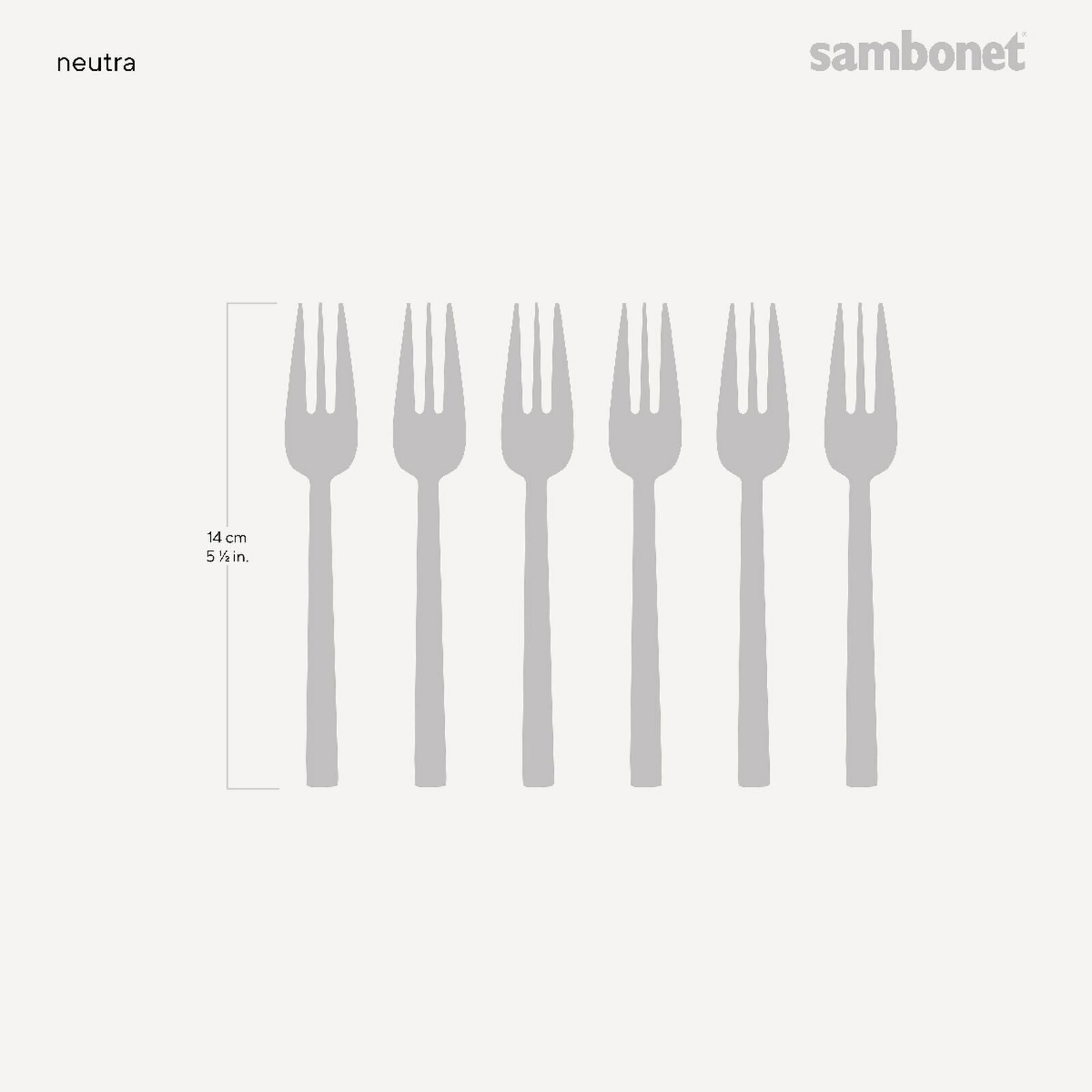 Neutra - set 6 forchettine dolce in acciaio inox