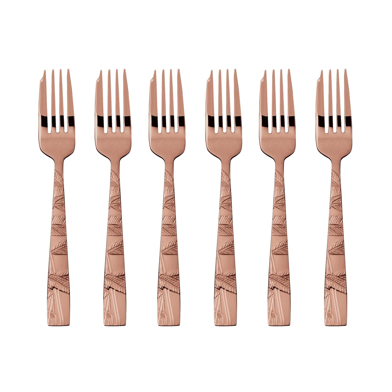 Confezione Regalo 6 Forchette Dolce Jungle Pvd Copper