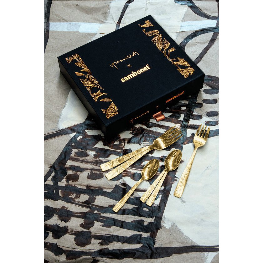 Confezione Regalo Sambonet 6 Forchette Dolce Jungle Pvd Oro - 52767GA5