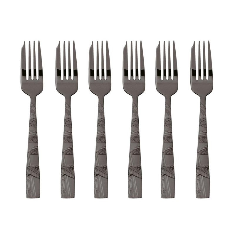 Set 6 forchettine " jungle " - mirror PVD Black