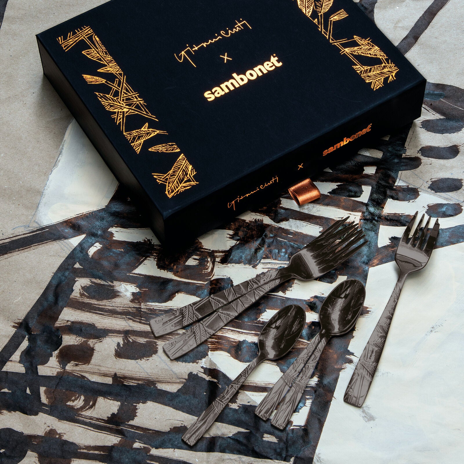 Jungle - Set 6 cucchiaini caffè espresso - colore black