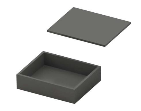 RADICI Contenitore Con Coperchio - Cm 32,5 x 26,5 x 9 H Laccato Grigio
