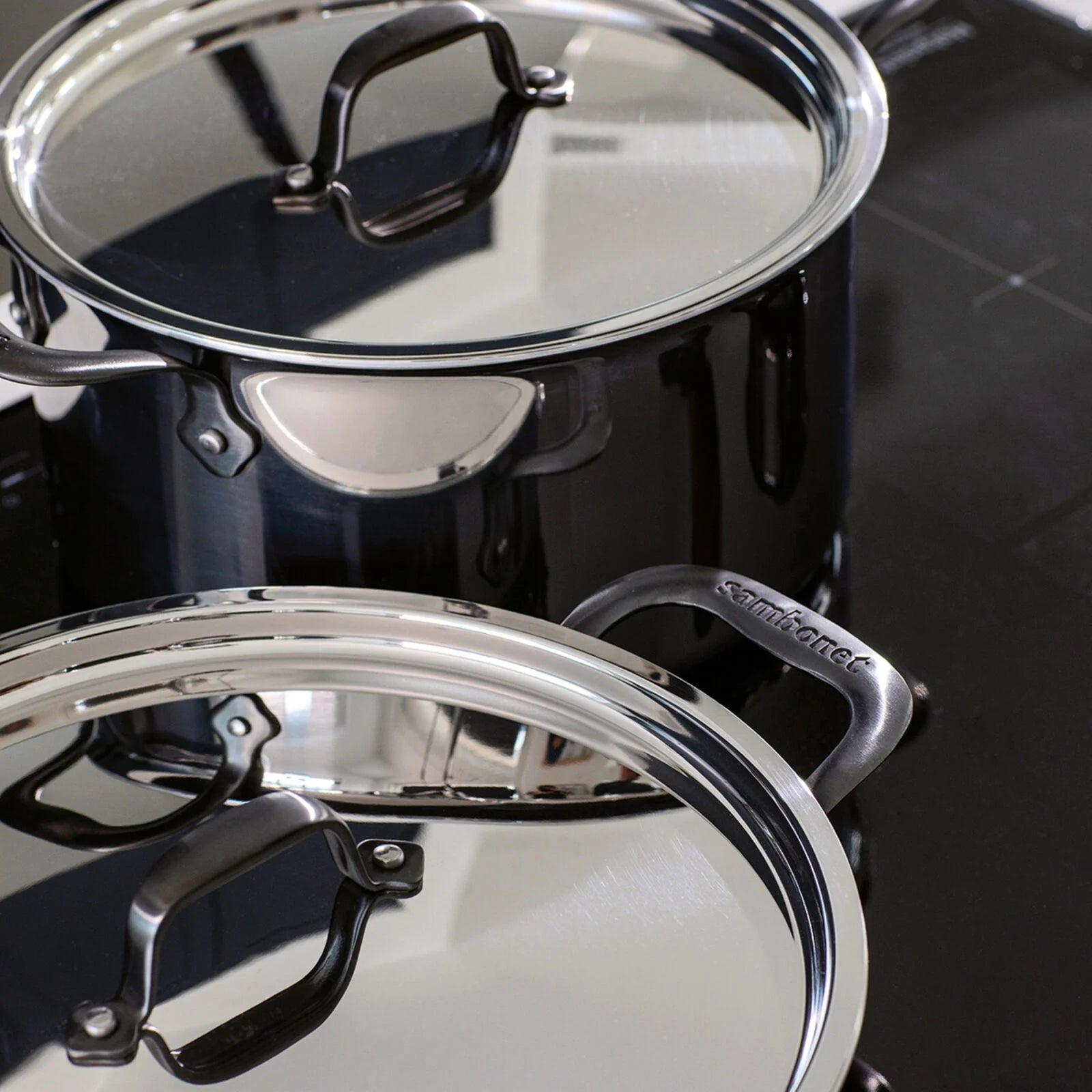 Casseruola alta 2 maniglie con coperchio - 24 cm