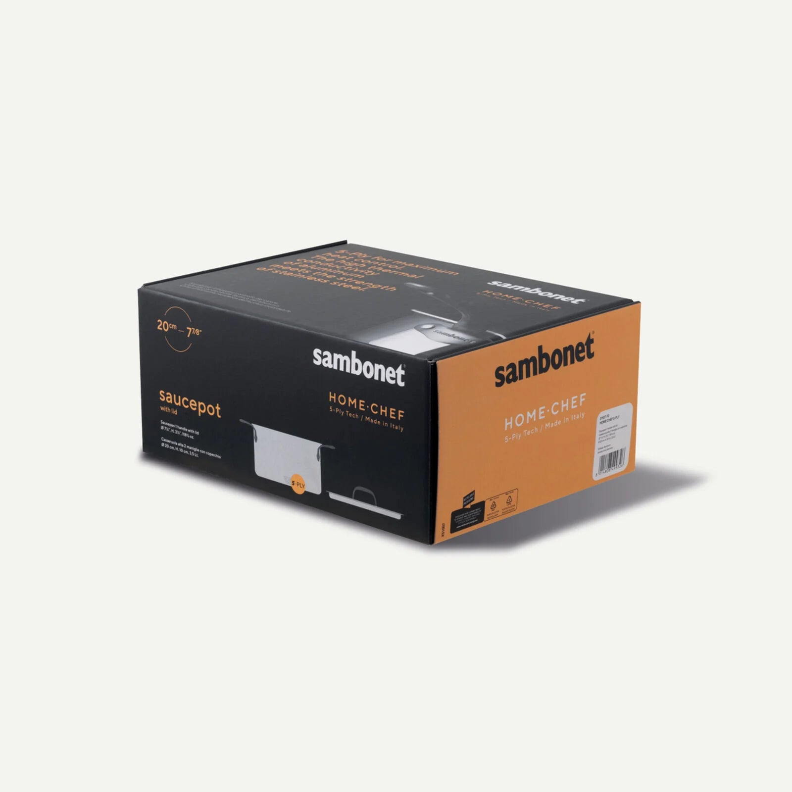 Casseruola alta 2 maniglie con coperchio - 24 cm