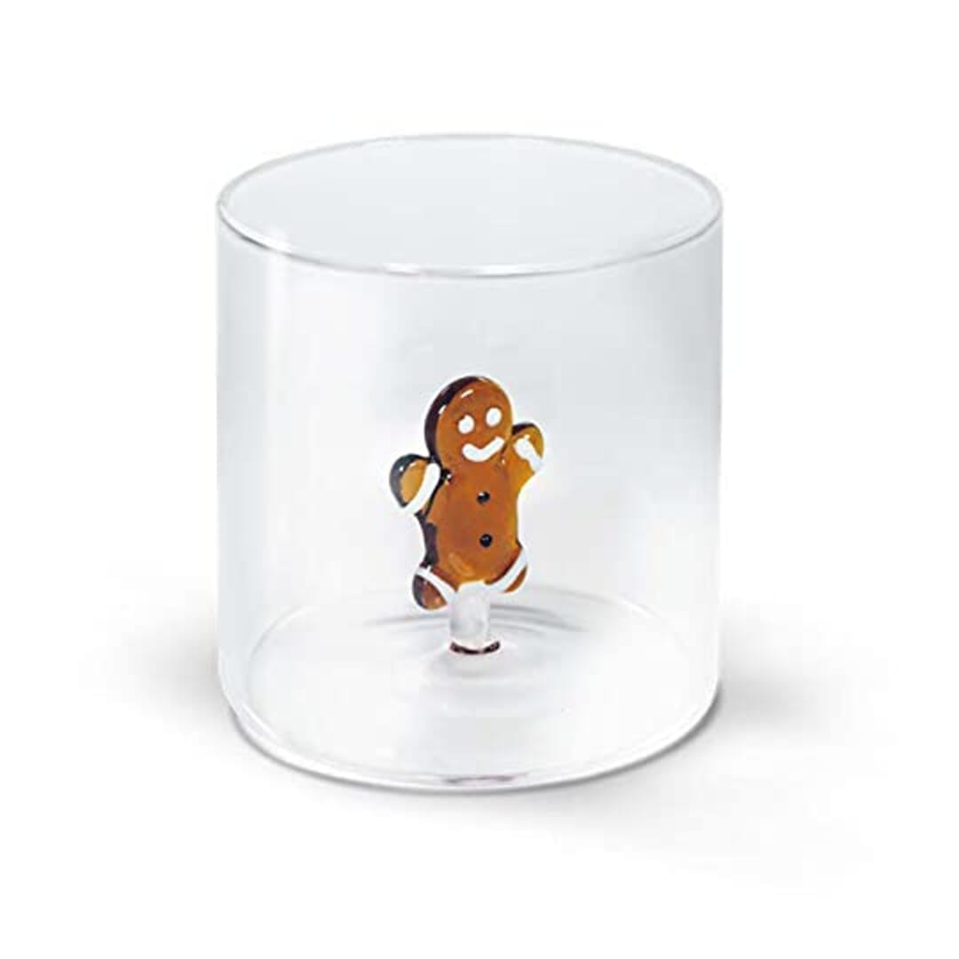 Bicchiere Natale In Vetro Borosilicato Colorato Biscotto