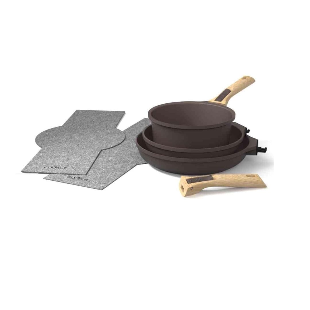 Cookut Kit Padelle Moka Con Manico Rimovibile