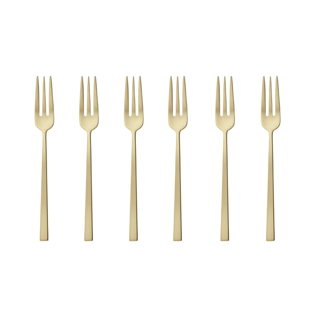 Sambonet Pude_Ko 6 Forks S_Odki Rock Antique Pvd Champagne
