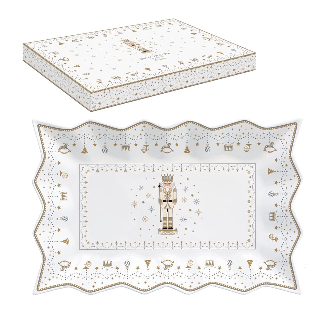 Cofanetto Piatto Da Torta Stella Porcellana Reale Nutcracker