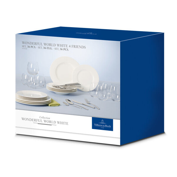 Villeroy & Boch Wonderful World White 4 Friends Set Da Tavola Per 4 Persone