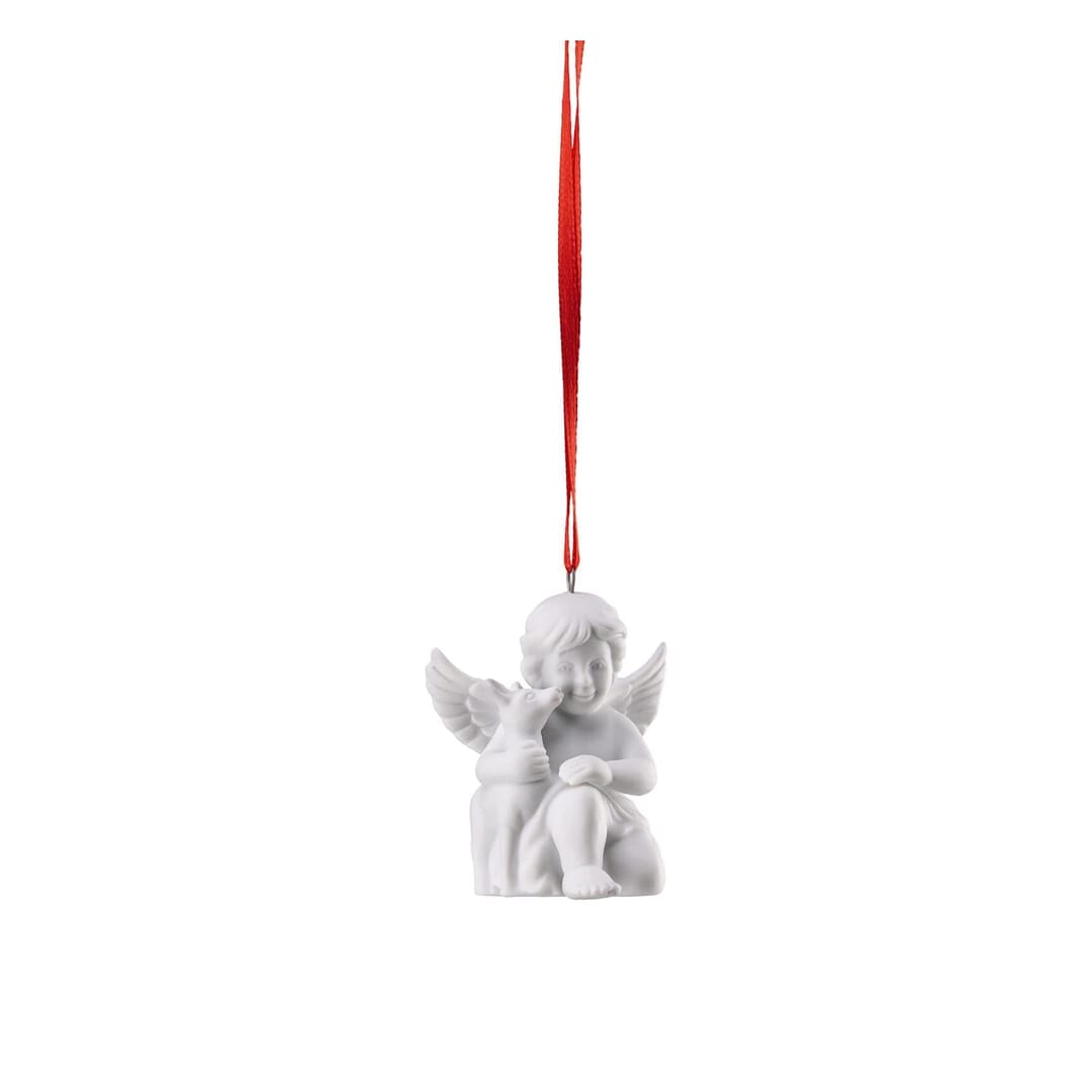 Rosenthal Ciondolo Angelo Bianco Opaco Con Bambù