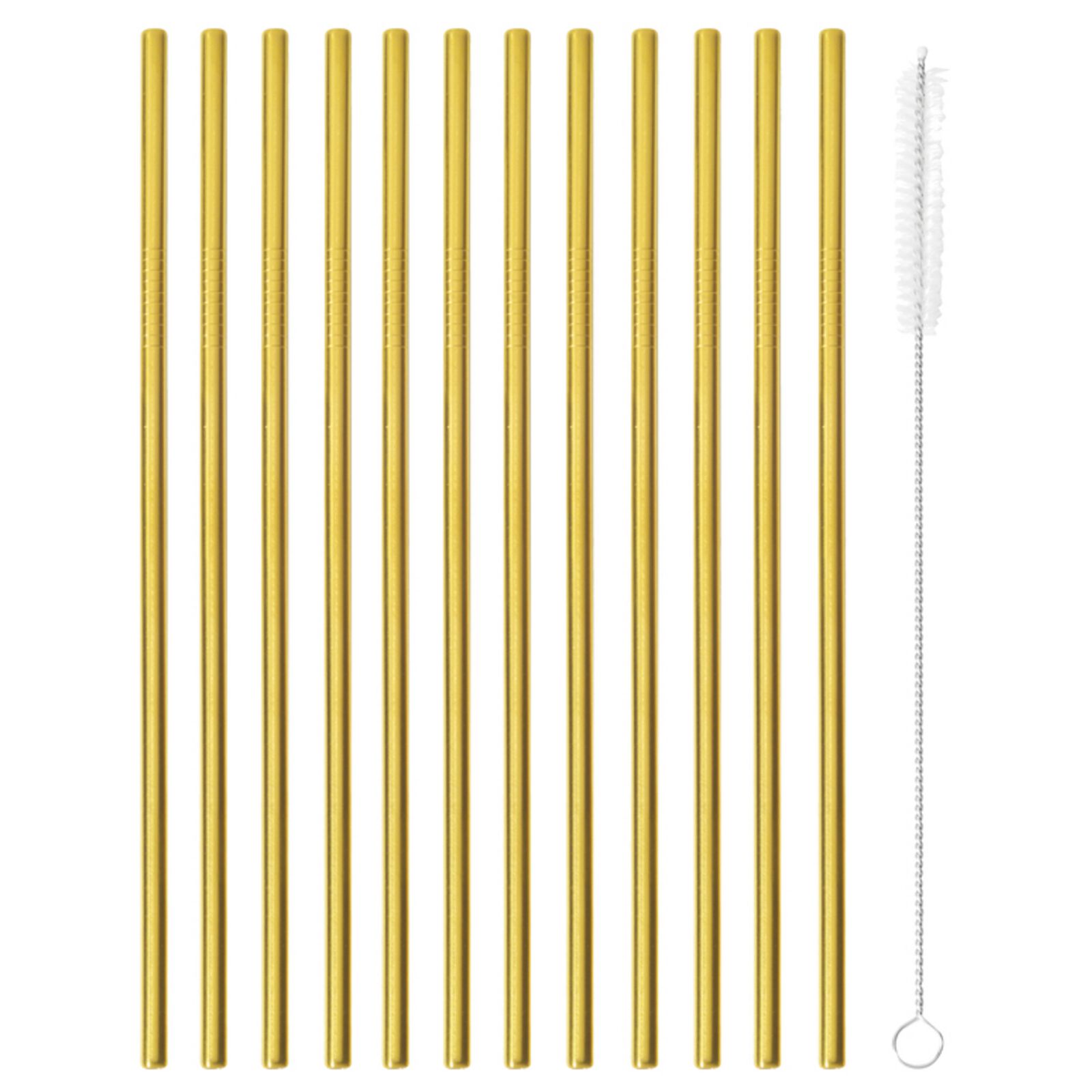 12 Cannucce Ø Mm 6 H 215 C/Scovolino - Acciaio inox Gold