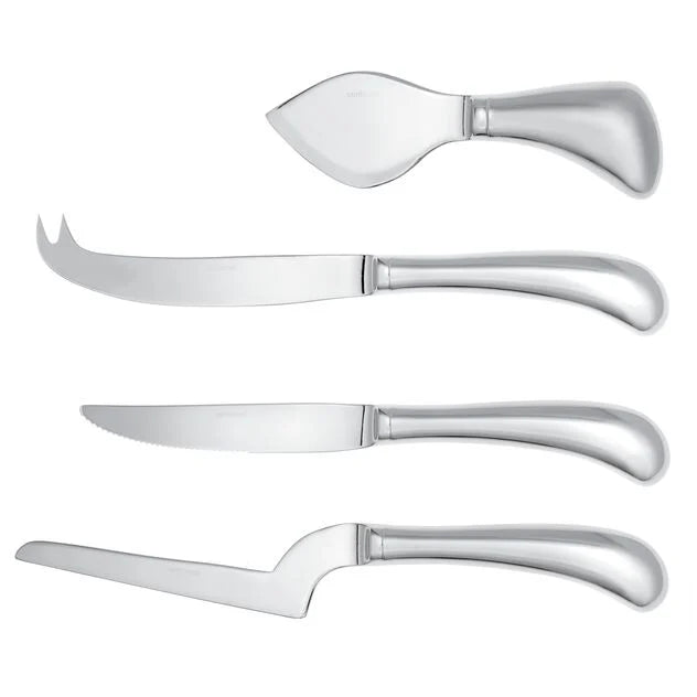 LIVING Set 4 coltelli formaggio - Acciaio Inox Mirror