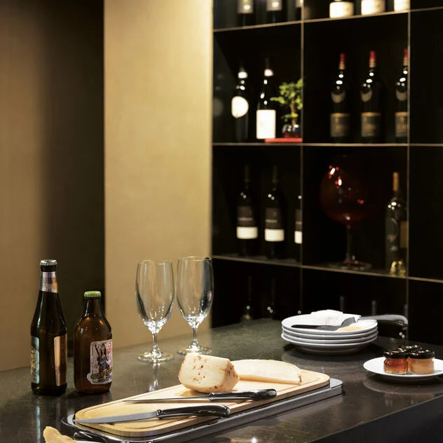 LIVING Set 4 coltelli formaggio - Acciaio Inox Mirror
