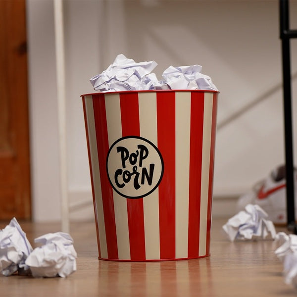 Cestino Carta Popcorn Rosso E Beige