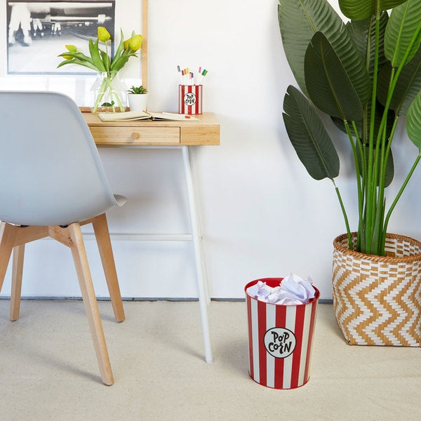 Cestino Carta Popcorn Rosso E Beige