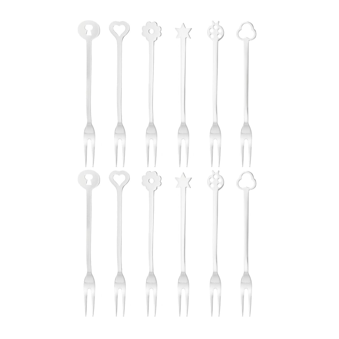 Set 12 Forchettine Party in acciaio inox