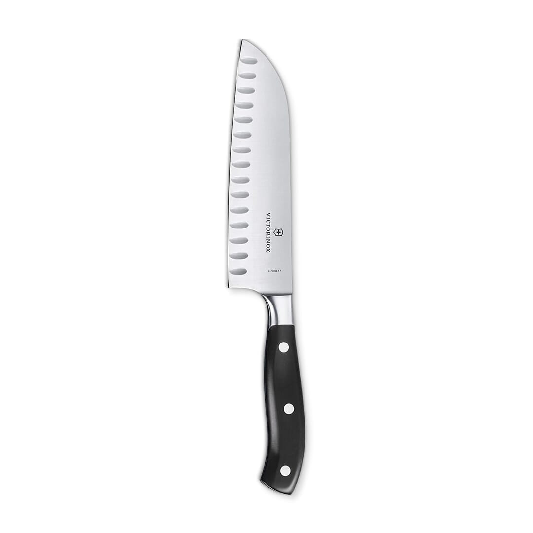 Victorinox Grand Maitre Coltello Santoku Forgiato Con Lama Intagliata Colore Ner