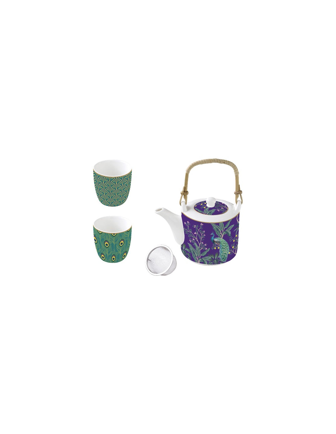 Teiera da 600 ml c/2 bicchierini in porcellana in scatola regalo IMPERIAL