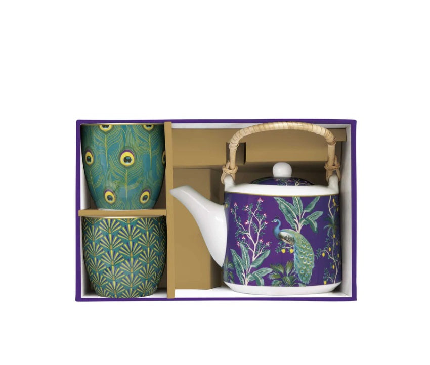 Teiera da 600 ml c/2 bicchierini in porcellana in scatola regalo IMPERIAL