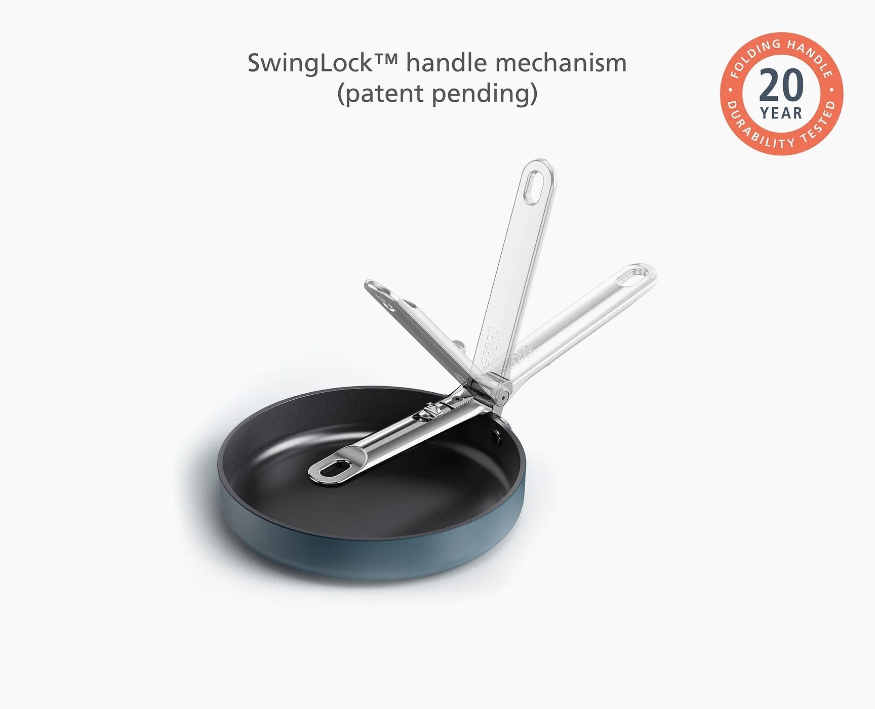 Padella Space in ceramica antiaderente blu da 20 cm con manico pieghevole