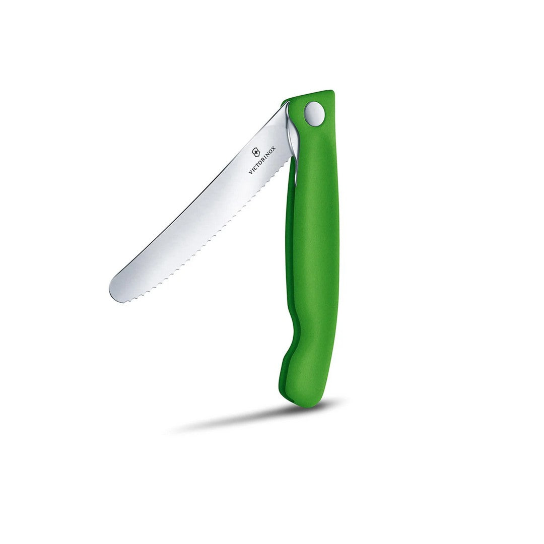 Victorinox Coltello tavola ondulato pieghevole verde in blister - Swiss Classic