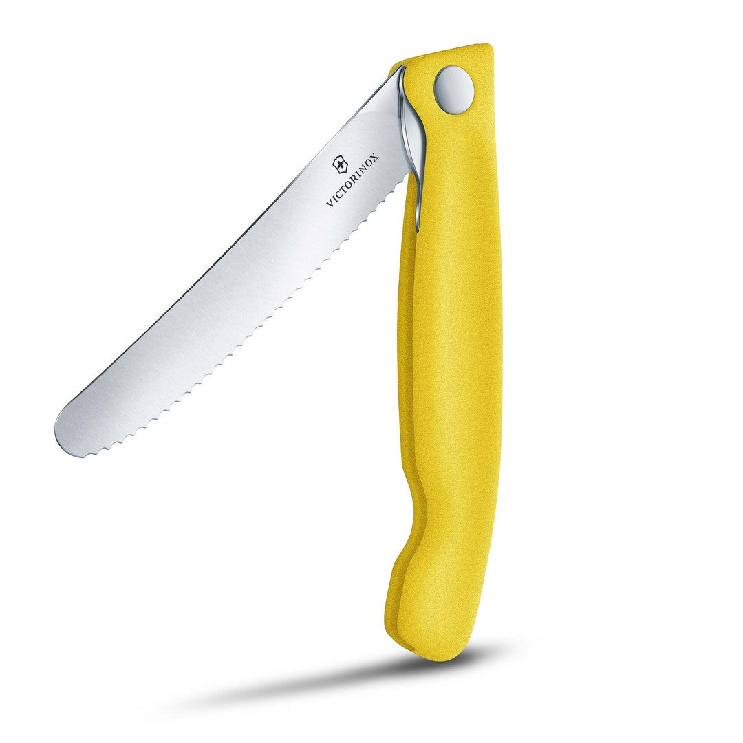 Victorinox Coltello tavola ondulato pieghevole giallo in blister - Swiss Classic