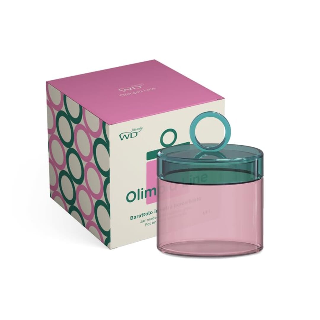 Wd Lifestyle Barattolo Vetro Borosilicato Con Manico Colorato Ad Anello