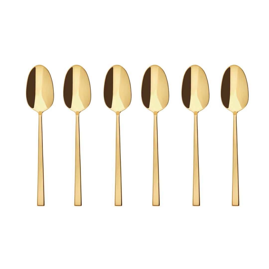 Cucchiaini Moka Rock Pvd Gold 6 Pezzi