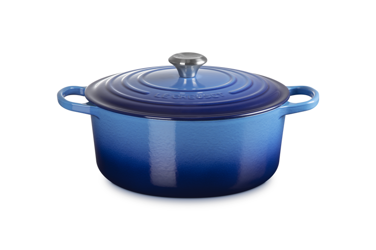 Cocotte rotonda Evolution in ghisa vetrificata - 28 cm, 6.7L Azure