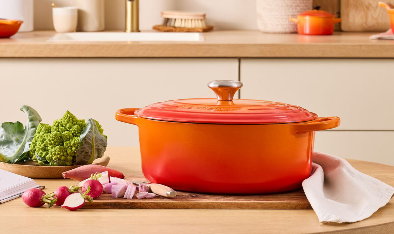Cocotte ovale Evolution in ghisa vetrificata - 29 cm - colore arancio
