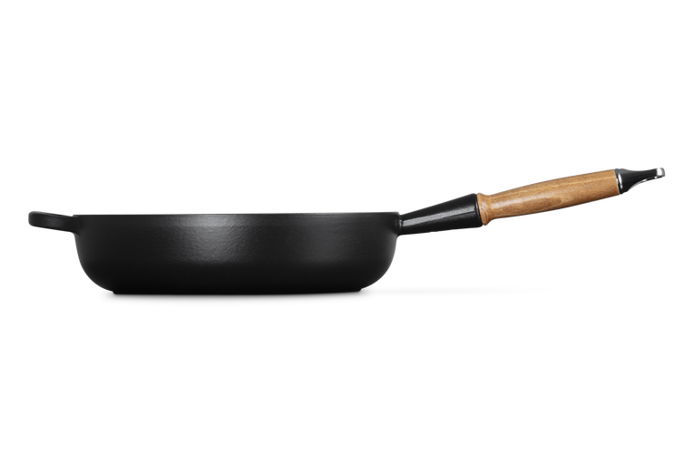 Padella alta Evolution con manico in legno in ghisa vetrificata - 28 cm, 3.6L