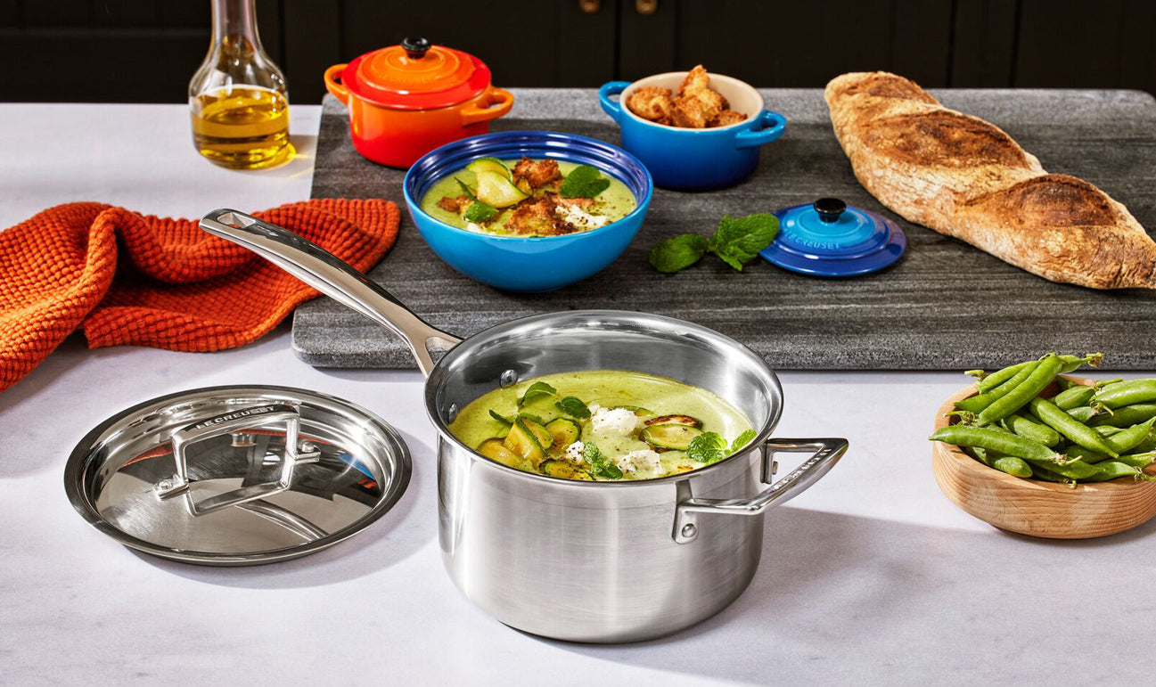 Casseruola con coperchio e maniglia in acciaio inox - 20 cm, 3.8L