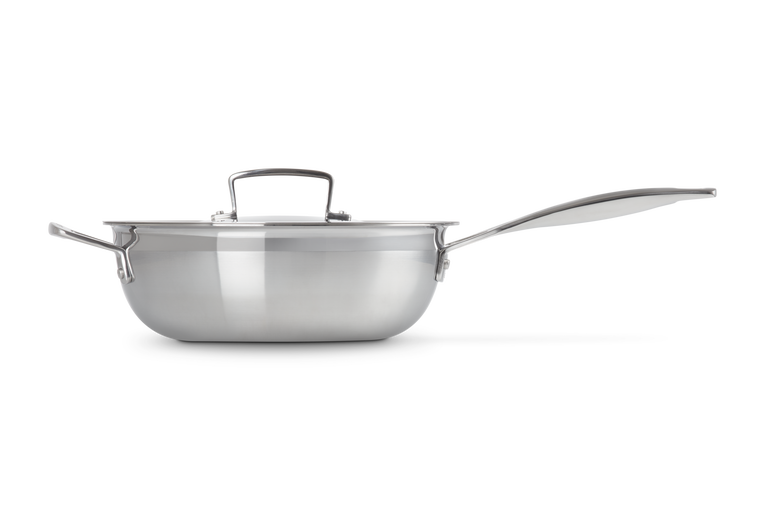 Padella dello chef con manico e maniglia in acciaio inox interno antiaderente -2