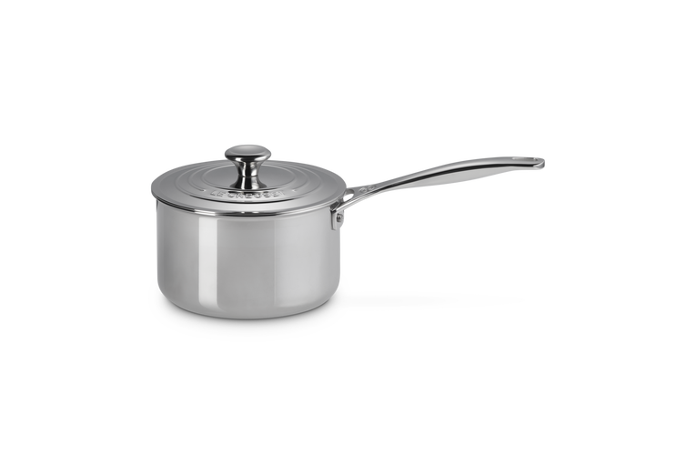 Casseruola con coperchio in acciaio inox - 18 cm