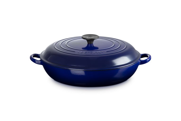 Tegame Basso 30 cm colore Indigo in ghisa smaltata