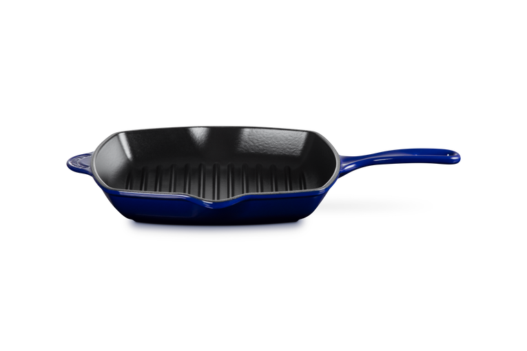 Bistecchiera Quadrata 26 cm colore indigo in ghisa smaltata