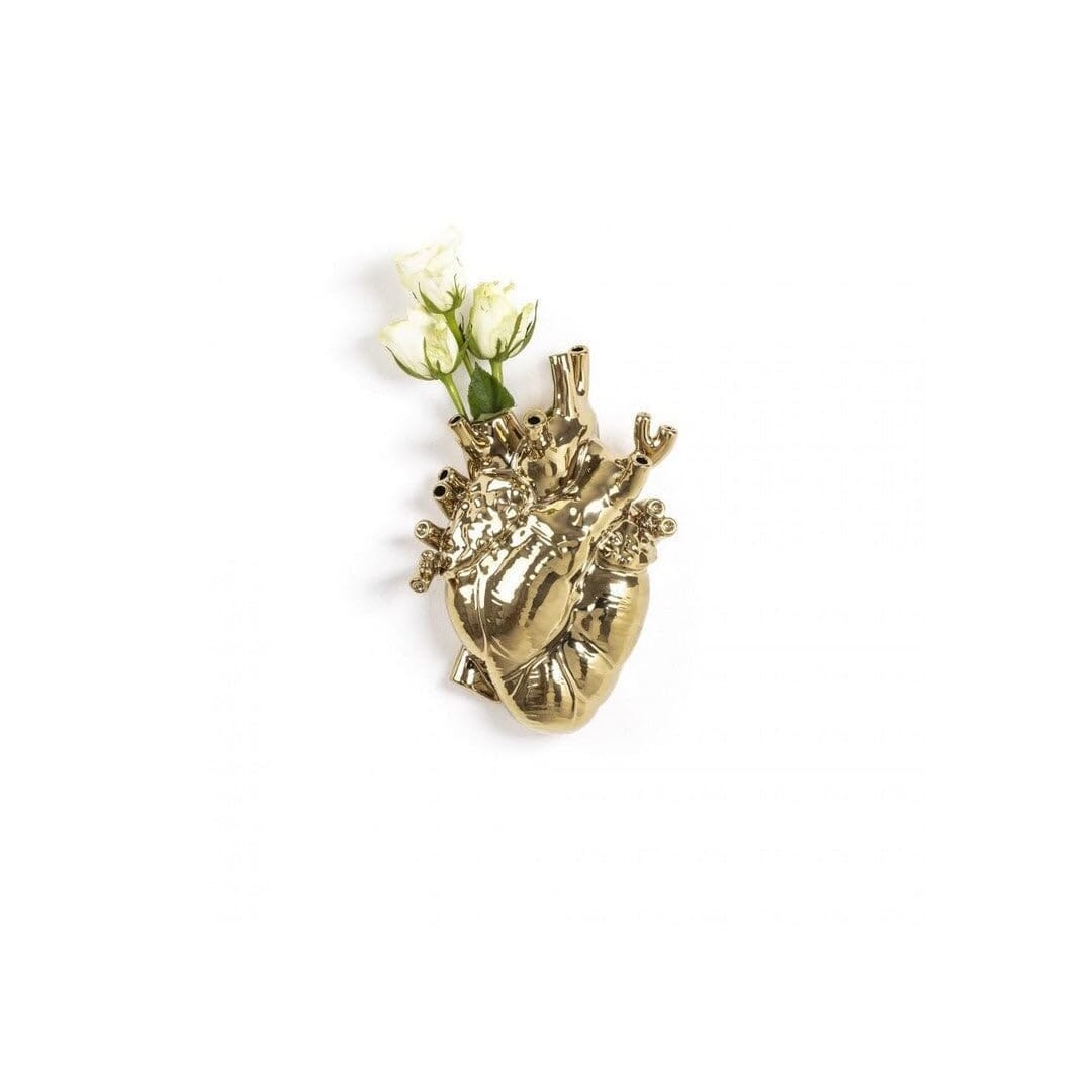 Seletti Love In Bloom Vaso Cuore Finitura Oro