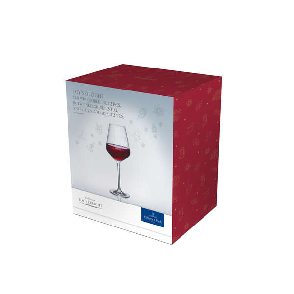 Toy's Delight Bicchiere da vino rosso trasparente, 200 ml, - set da 2