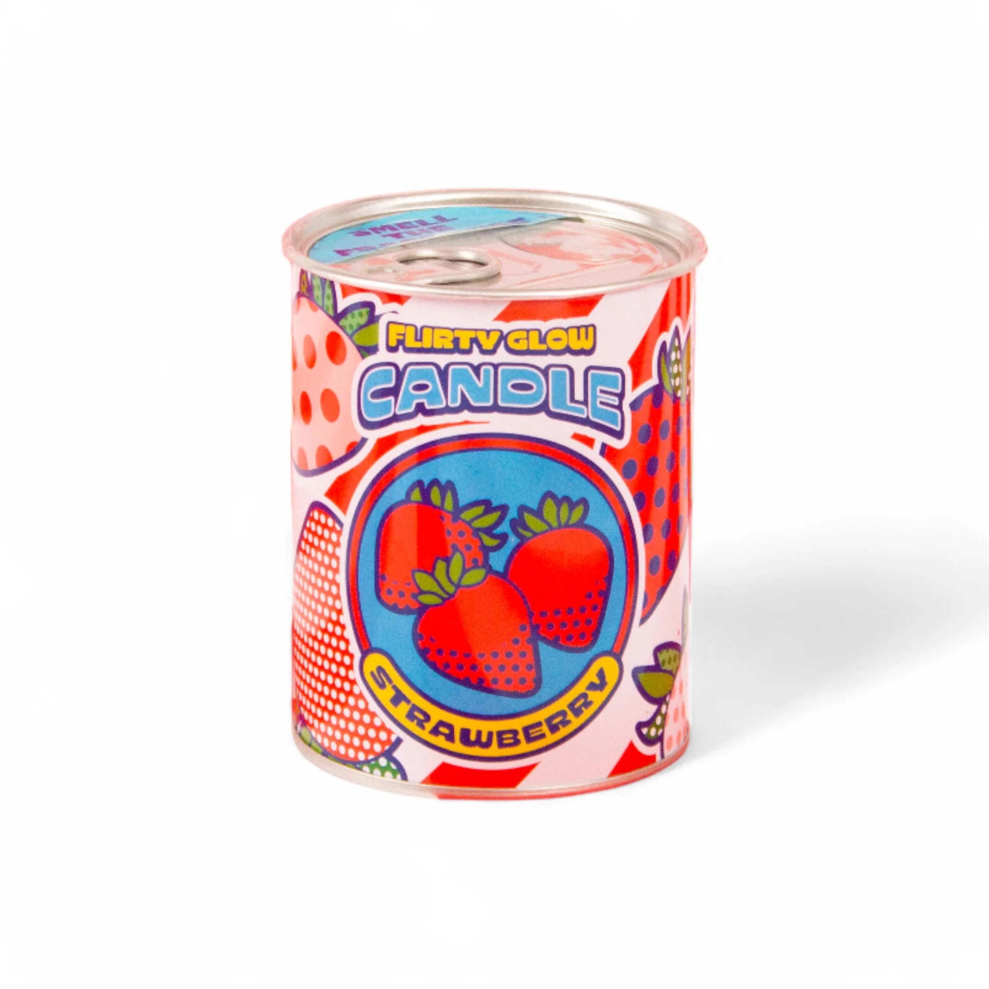 CANDELA "FLIRTY GLOW" IN CERA E LATTA ? 7,5 H. 9,7 CM - STRAWBERRY