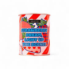 CANDELA "FLIRTY GLOW" IN CERA E LATTA ? 7,5 H. 9,7 CM - STRAWBERRY