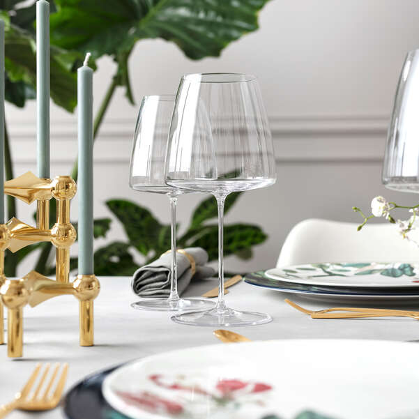 MetroChic Set 2 Bicchieri da vino rosso trasparenti, 200 ml, cristallo