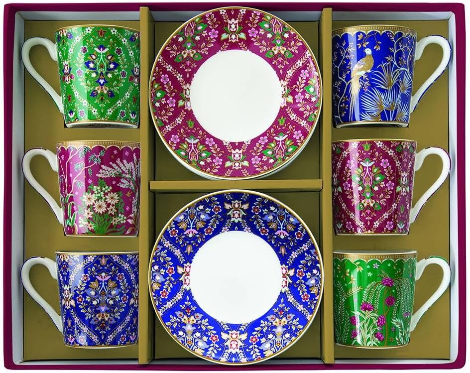 Set 6 tazzine espresso 100 ml con piattini in gift box - ECLECTIC CHIC