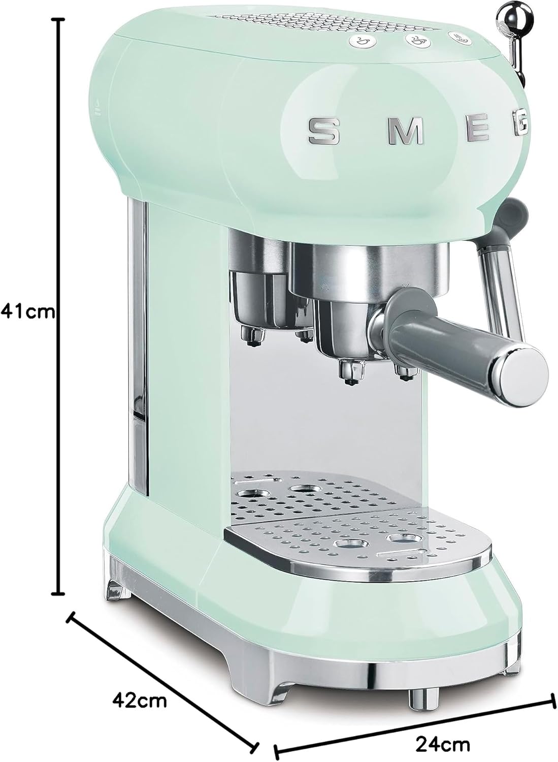 Macchina da caffè espresso manuale verde pastello, ECF01PGEU