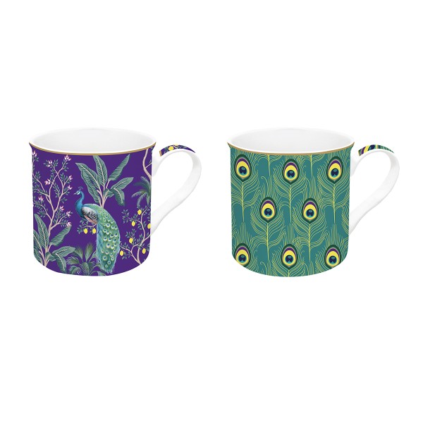 Set 2 mug 300 ml in porcellana fine china in gift box WOODLAND