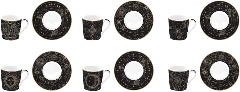 Set 6 tazzine espresso 100 ml c/piattini in gift box CELESTIAL