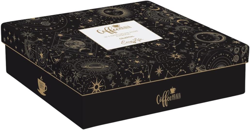 Set 6 tazzine espresso 100 ml c/piattini in gift box CELESTIAL
