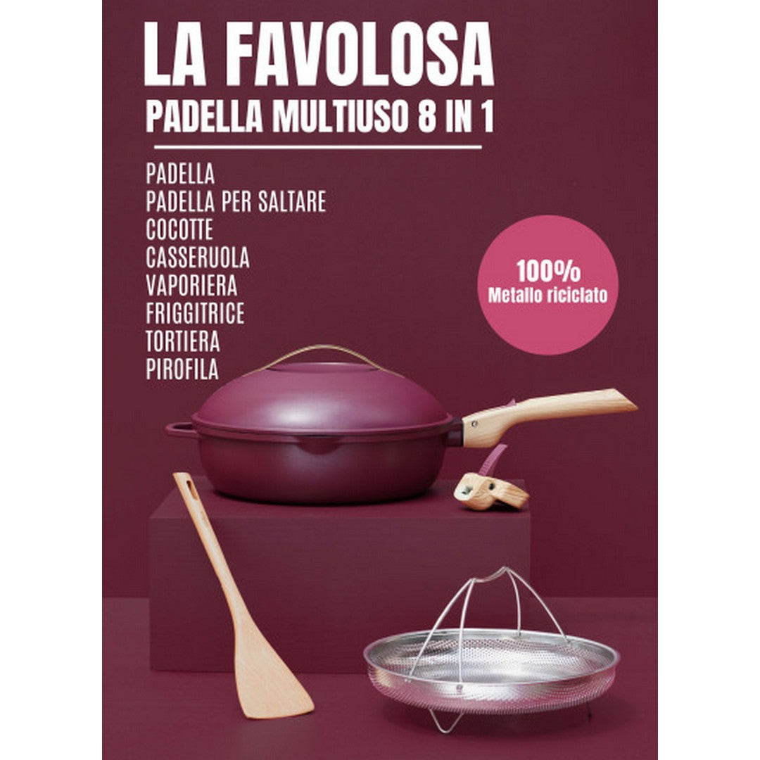 Cookut La Favolosa Padella 8 In 1 Con Accessori Rubino Fab28