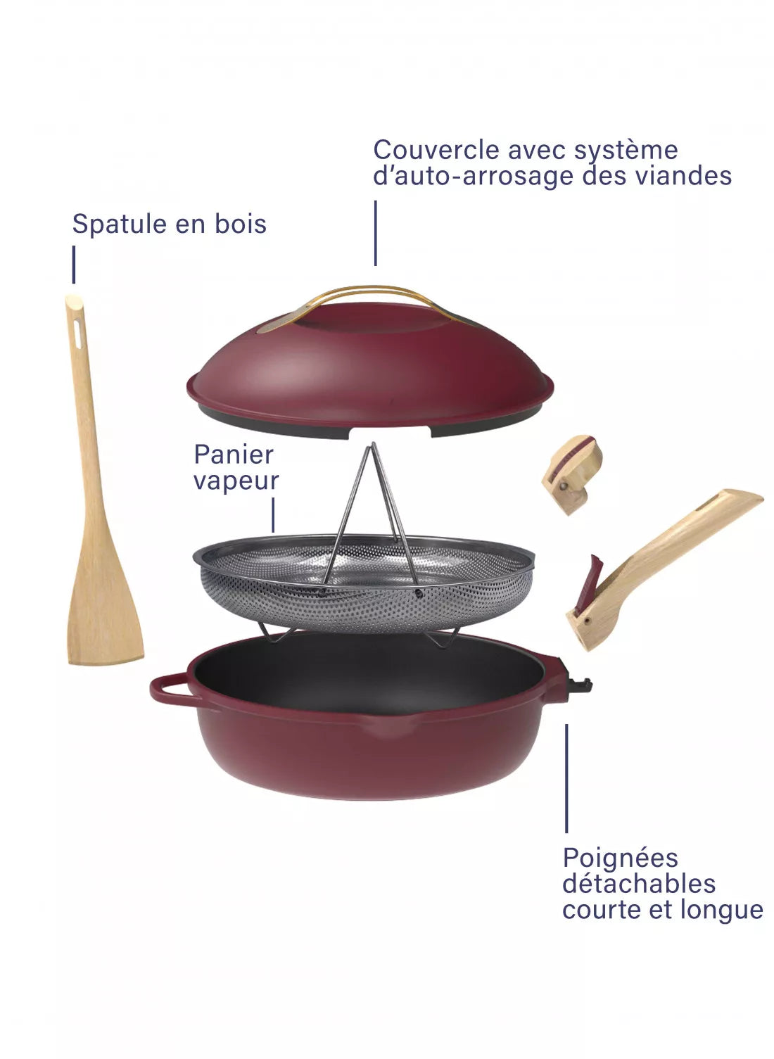 Cookut La Favolosa Padella 8 In 1 Con Accessori Rubino Fab28